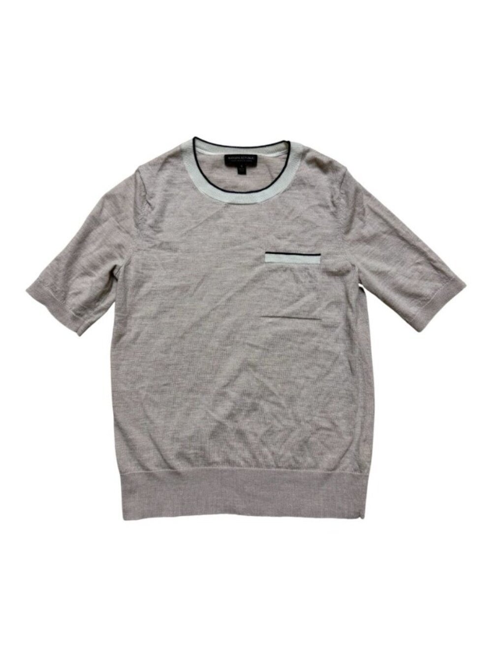 Banana Republic 100% Merino Wool Short Sleeve Sweater Small Beige